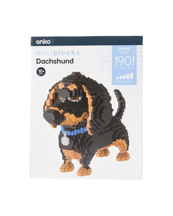 1901 pièces Mini blocs animaux série: Dachshund