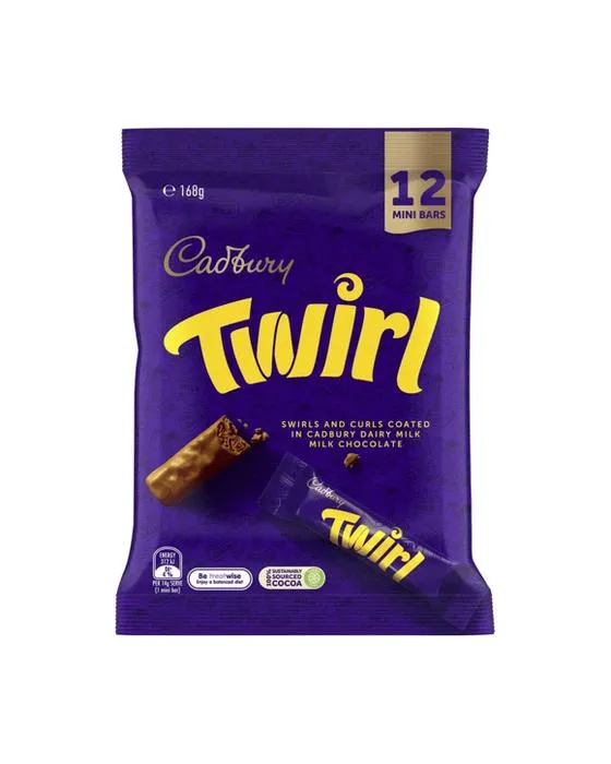 12 Pack Cadbury Twirl Mini Bars 168g