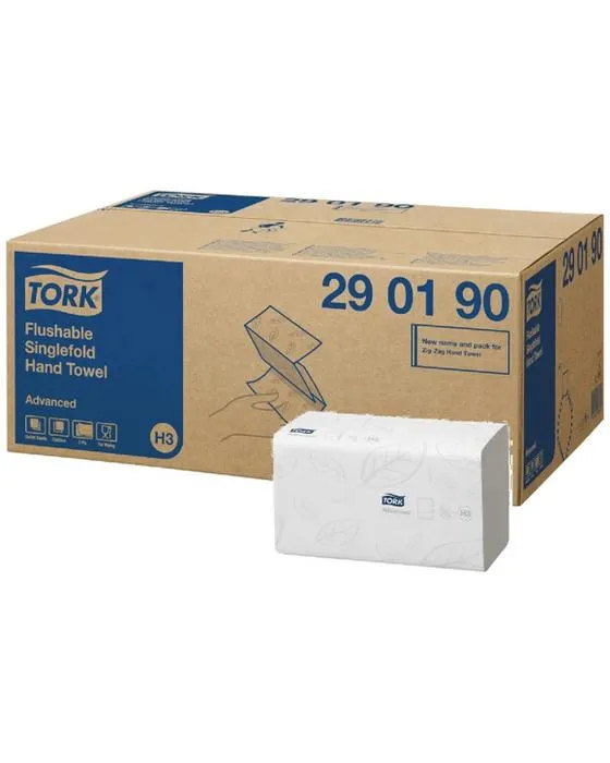 Tork Serviette à main à un seul pli 2 Ply 250 Feuille 15 Pack