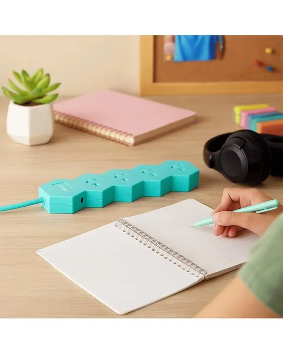 Arlec 4 sortie de foudre surcharge protégée Powerboard - Teal - Vert