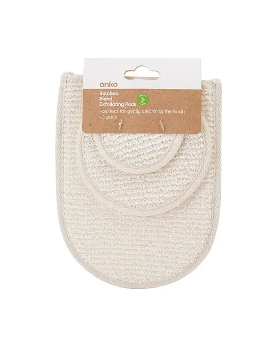 3 boîtes de tampons exfoliants en mélange de bambou
