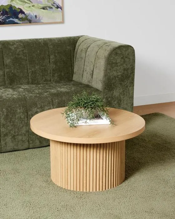 Table à café Ryan Ribbed - Chêne