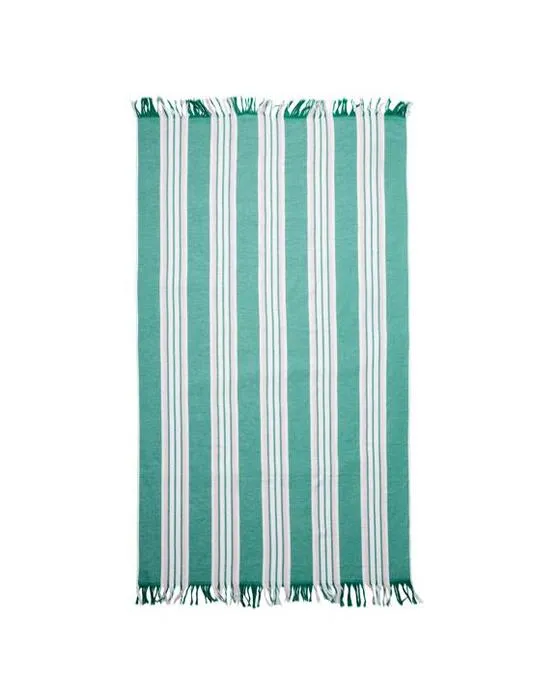 Serviette de plage turque rayée de coton - rose
