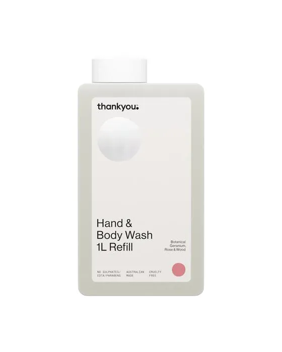 Recharge de lavage des mains et du corps 1L - Géranium botanique, Rose et bois