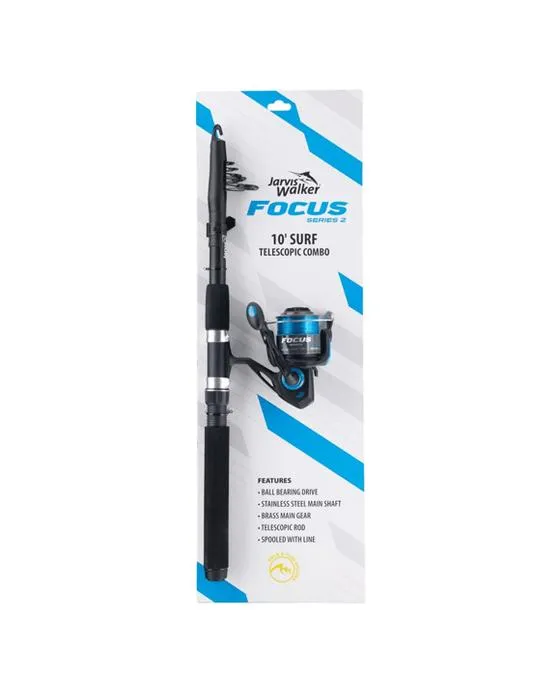 Jarvis Walker Focus Series 2 Combo télescopique surf - 10 pieds, noir
