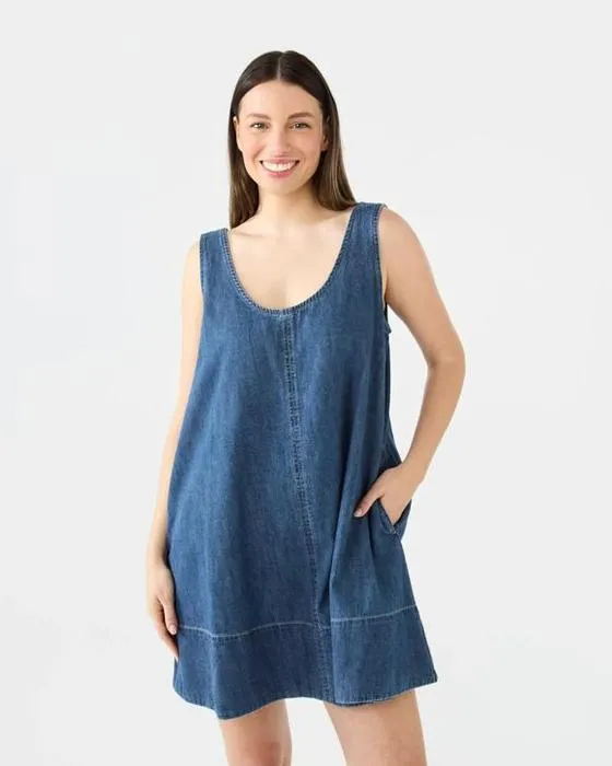 Robe Mini sans manches Chambray Swing