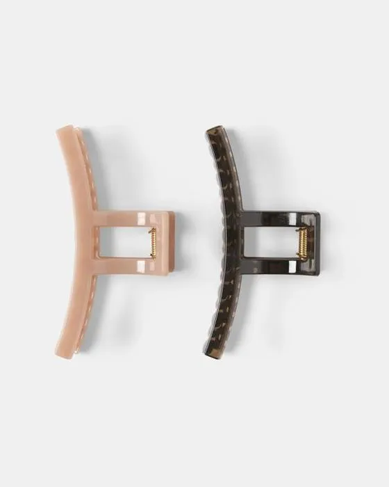 2 Packs Pink et brun Clip cheveux de griffe