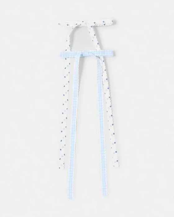 2 Pack Polka et vérifier les clips cheveux Bow