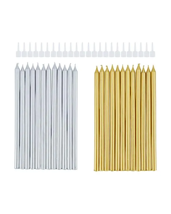 12 Bougies métalliques de grande capacité