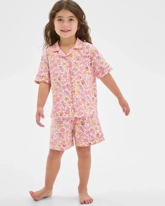Cibler les enfants Bamboo Les jeunes filles Bouton par Knit Pyjama Set
