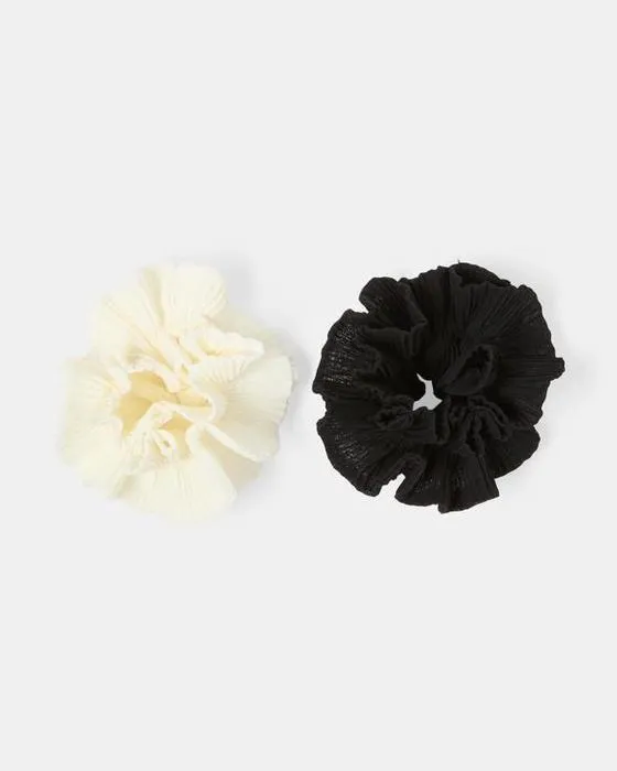 2 Paquet Pléché Ruffle Crèches - Noir et Blanc
