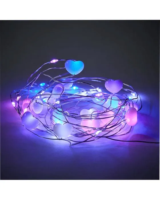 Mini lampes fil de cœur Pastel
