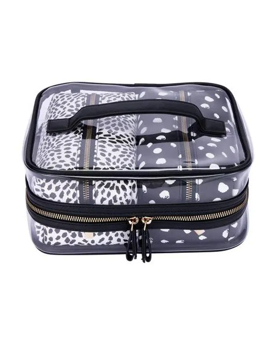 Sac de maquillage 3 pièces OXX Cosmetics - Noir et blanc