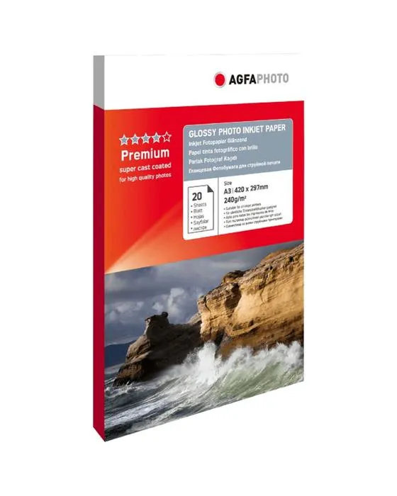 AGFA A3 Glossy Photo Paper Inkjet 240gsm 20 Pack