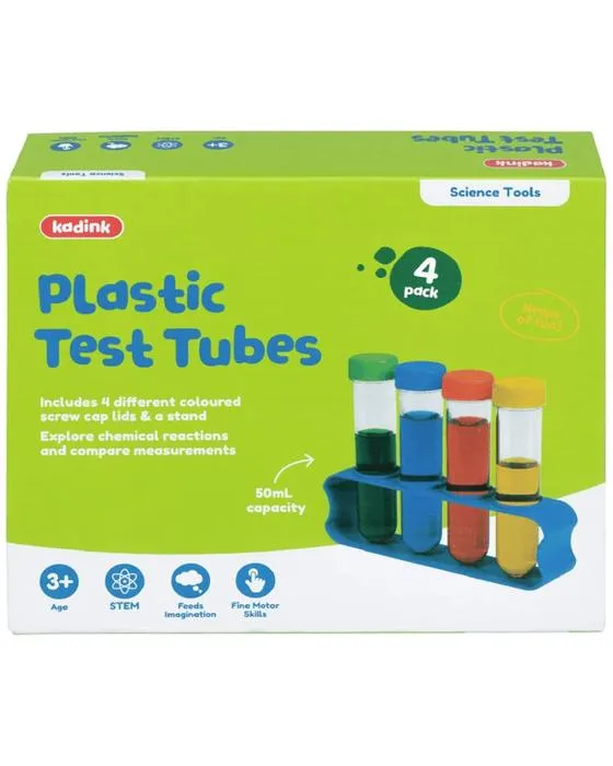 Tubes d'essai en plastique Kadink 4 Pack