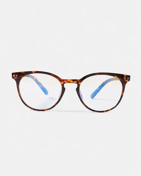 Verres ronds de lumière bleue