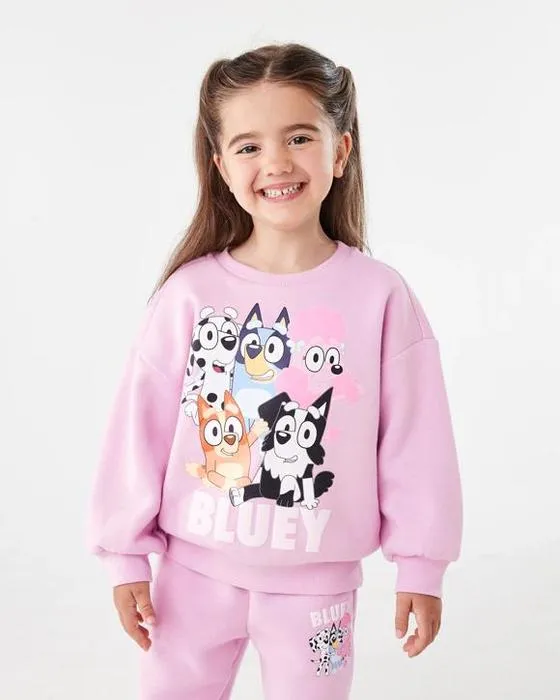 Bluey Licence Sweatshirt de col d'équipage surdimensionné