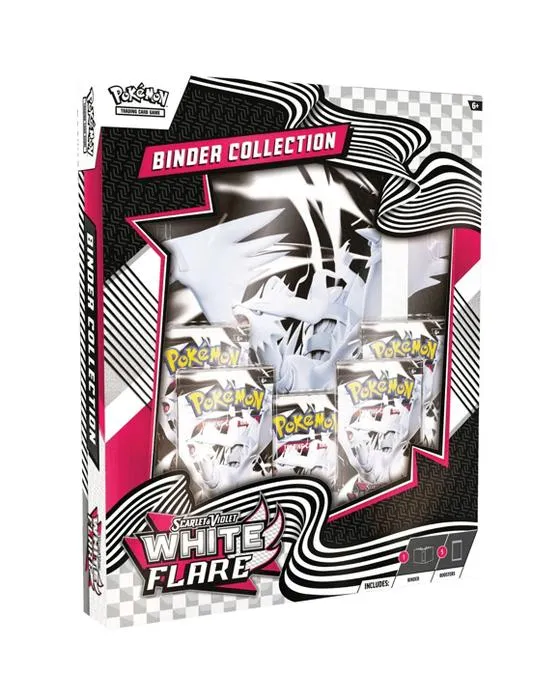 Jeu de cartes de trading Pokemon: collection de binder à éclat blanc écarlate et violette