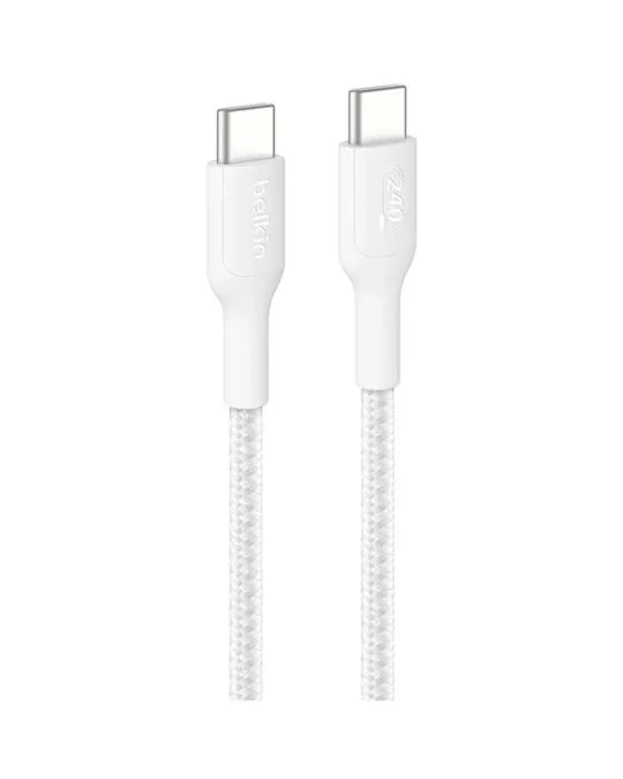 Belkin BoostCharge Pro Câble USB-C à USB-C tressé 1M blanc