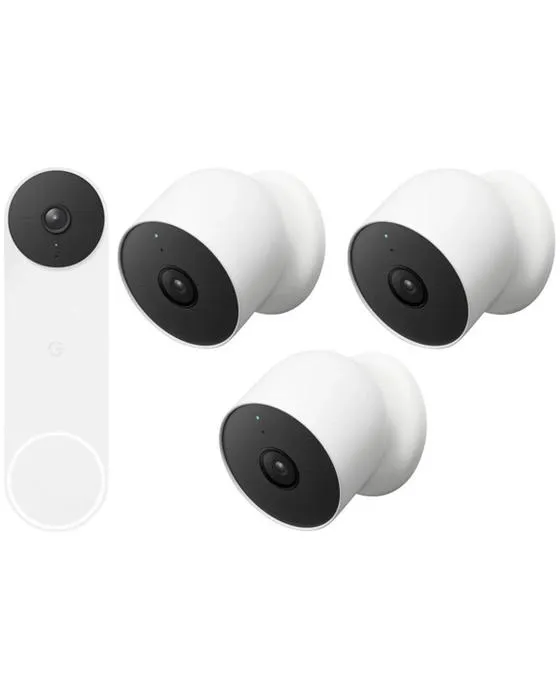 Sonnette vidéo Google Nest avec caméra intérieure/extérieure 3 Pack