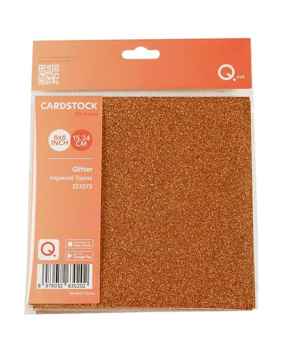 Qcut Spécial Cardstock Imperial Topaz Glitter 20 Pack