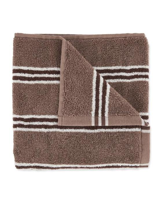 Serviette à main en coton rayé - Chocolat