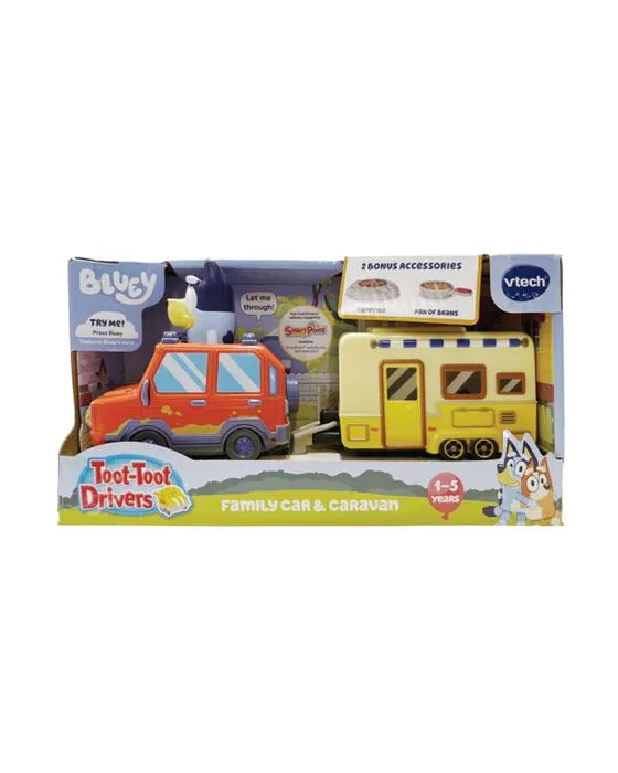 VTech Bluey Toot Pilotes Famille Voiture et Caravane Playset