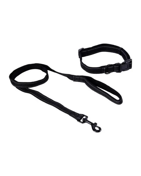 Collier réfléchissant noir et ensemble de plomb - Grand
