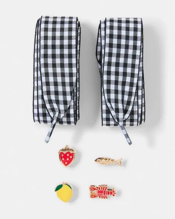 6 Pack de charmes de chaussures et de dentelles