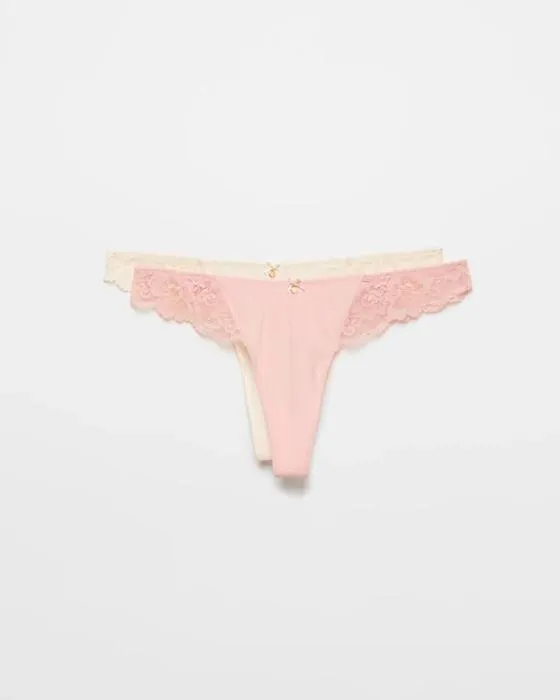 Cible Femme Lara 2 Pack de dentelle Trim G-String Slips