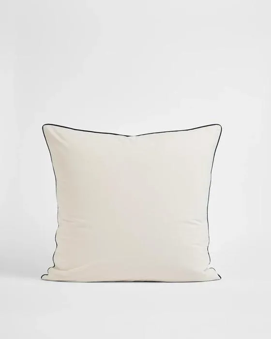Arlo Polka Dot Stonewash Cotton Coussin Européen - Taille unique - Naturel