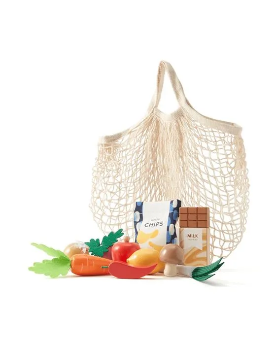 21 pièces en bois de nourriture d'épicerie Playset