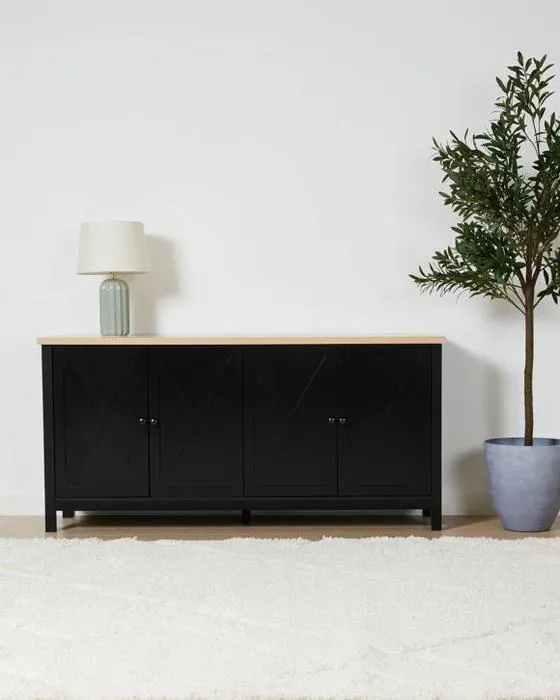 Buffet Camille 4 portes - Noir