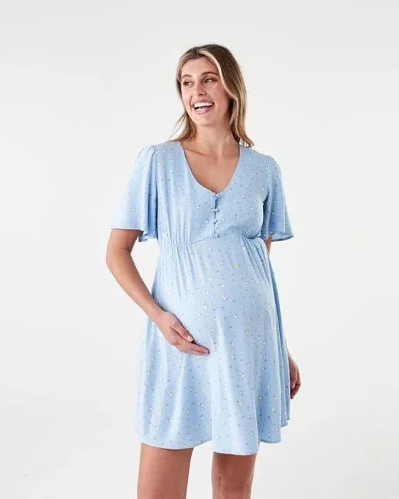 Robe de thé à manches courtes de maternité