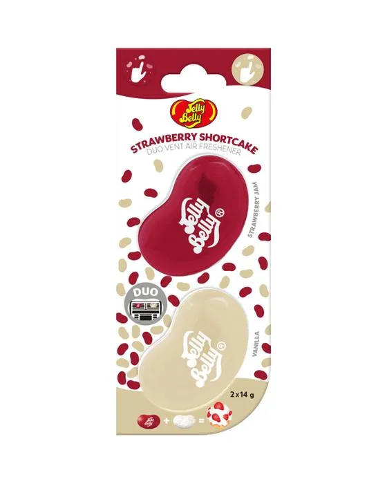 2 Pack Jelly Belly Duo Air Freshener - Shortcake fraise