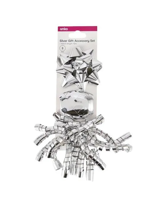 Ensemble accessoire cadeau 3 pièces - Silver Look