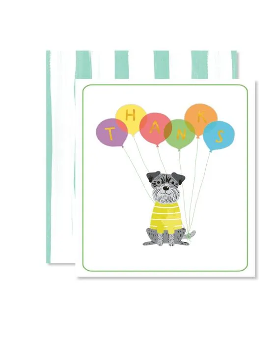 Carte de remerciement Hallmark - Chien & Ballons