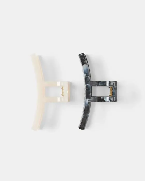 2 Pack Clip de cheveux de pince noir et blanc