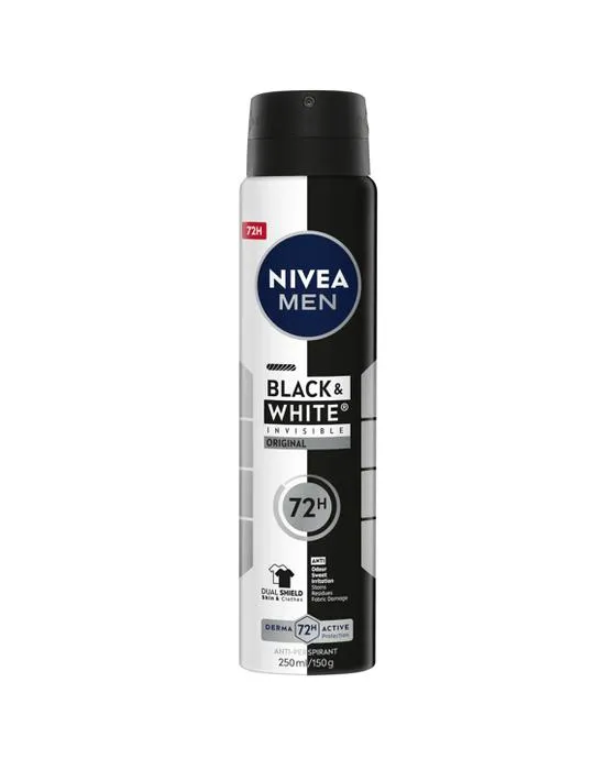 Nivea Hommes Noir & Blanc Invisible Original Anti-Perspirant Déodorant d'aérosol 250ml
