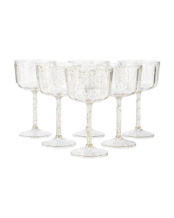 6 pièces réutilisables en or look Glitter Coupes
