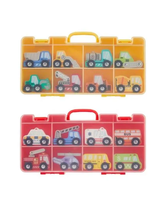 8 Pack Véhicule en bois - Assortiment