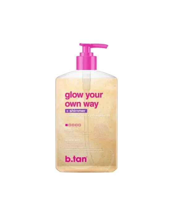 b.tan Glow Your Own Way Shimmer Gel de Tan - Acide hyaluronique et pro-vitamine B5