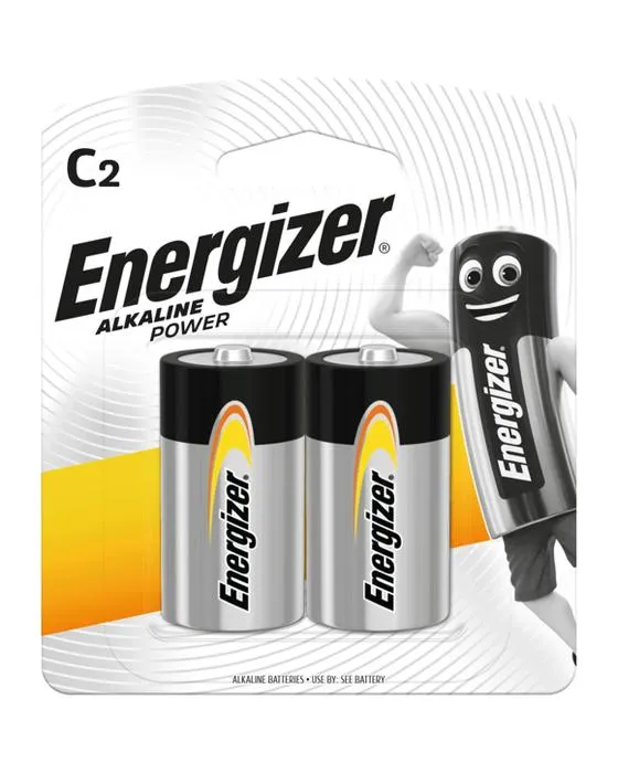 2 Pack Energizer Alkaline Power C Batteries