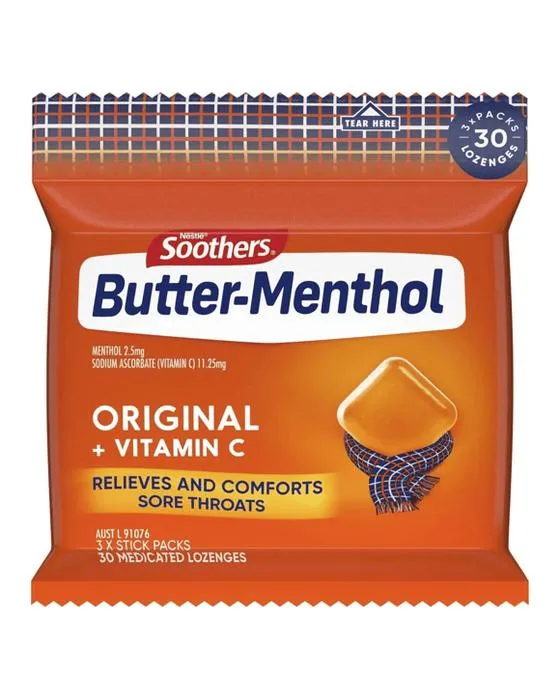 3 packs de Sothers Nestle Lozanges originales au beurre-menthol