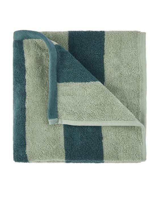 Serviette à main en coton rayé - Vert