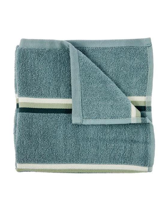 Serviette à main en coton réversible bleu