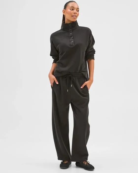 Cible Femme Australienne Cotton Entonnoir Col Bouton Jumper avant