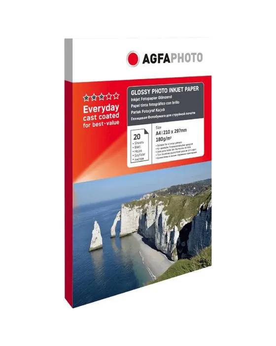 AGFA A4 papier photo brillant 180gsm 20 Pack
