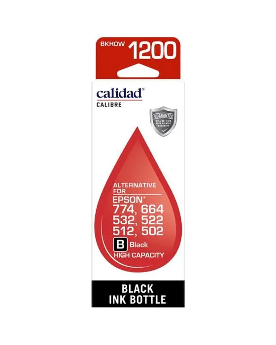 Bouteille d'encre de Calidad Epson 502/512/522/532/664/774 Noir
