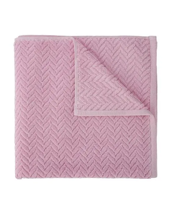 Serviette de bain en coton Chevron - Rose